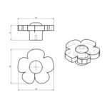 Ручка мебельная деревянная Flower HL-043M, материал дуб, цвет прозрачный
