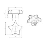 Ручка мебельная деревянная Star HL-044M, материал дуб, цвет белый