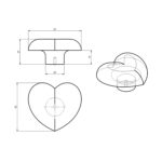 Ручка мебельная деревянная Heart HL-045M, материал дуб, цвет коричневый