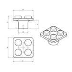 Ручка мебельная деревянная Module HL-049M, материал дуб, цвет коричневый