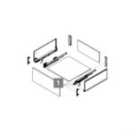 Ultra Box комплект для ящика H=167 мм, 500 мм (направляющие + боковины + заглушки + крепление фасада), с доводчиком, графит, Rejs