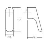 Ручка-кнопка LUV, 0536017Z618, шампань, 17х51 мм, Viefe