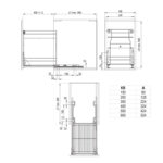 Корзина VARIANT MULTI Cargo Mini 300 мм, нижнее крепление, 2 полки, направляющие L-450 Полного Выдвижения Push-to-Open, эффект хром, Rejs