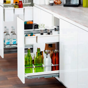 DISPENSA Junior Slim / YOUBOXX 300 мм Комплект, H640 - 728 мм, 1 полка ARENA classic + YOUBOXX № 5, цвет хром, дно, серое, Kesseböhmer