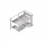 Волшебный угол MAXIMA PURO SPACE PLUS 1100-1200 (фасад 600) универсальный L/P металл белый матовый/прозрачное стекло, Rejs