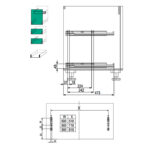 Dining AGENT Сушка выдвижная И124, 800 мм, рама, передний бортик, направляющие, модули для посуды большой и малый, с решеткой большой, цвет антрацит, Kessebohmer