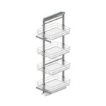 Пенал MAXIMA EVO Cargo Midi 300 мм, крепление верх- низ, H1200-1400 мм, рама + 4 полки, БЕЗ направляющих, металл хром/пластик белый, Rejs