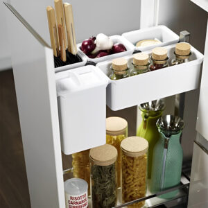 DISPENSA Junior Slim / YOUBOXX 300 мм Комплект, H640 - 728 мм, 1 полка ARENA classic + YOUBOXX № 1, цвет хром, дно серое, Kesseböhmer