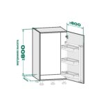 TANDEM side 600 мм Комплект, рама H800 мм + 3 полки ARENA style, цвет антрацит, антислип, Kessebohmer