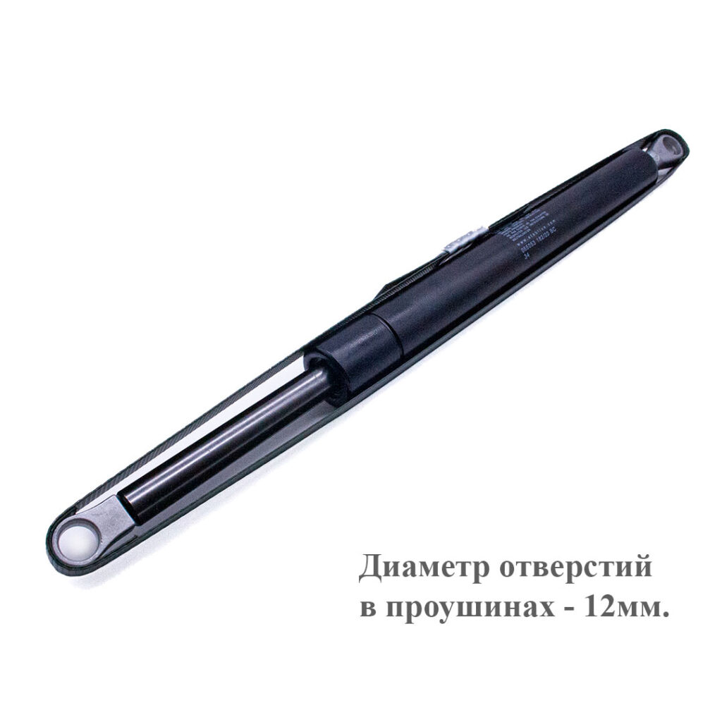 Stabilus газлифт 560261 1000N с демпфированием на открывание с креплениями проушины 12 мм в сборе