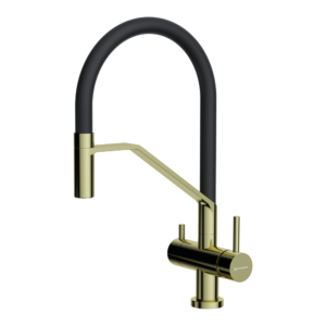 Omoikiri Akeno LG-BL латунь/светлое золото/черный смеситель для кухни