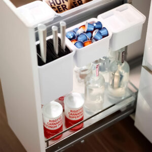 DISPENSA Junior Slim / YOUBOXX 300 мм Комплект, H640 - 728 мм, 1 полка ARENA classic + YOUBOXX № 3, цвет титан, дно серое, Kesseböhmer