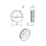 Ручка MD61-P0003, врезная, золото, d 55 мм, Gamet