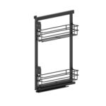 Корзина MAXIMA CLASSIC Cargo Mini 200 мм, левая, боковое крепление, 2 полки, направляющие Полного Выдвижения с доводчиком, металл графит, Rejs