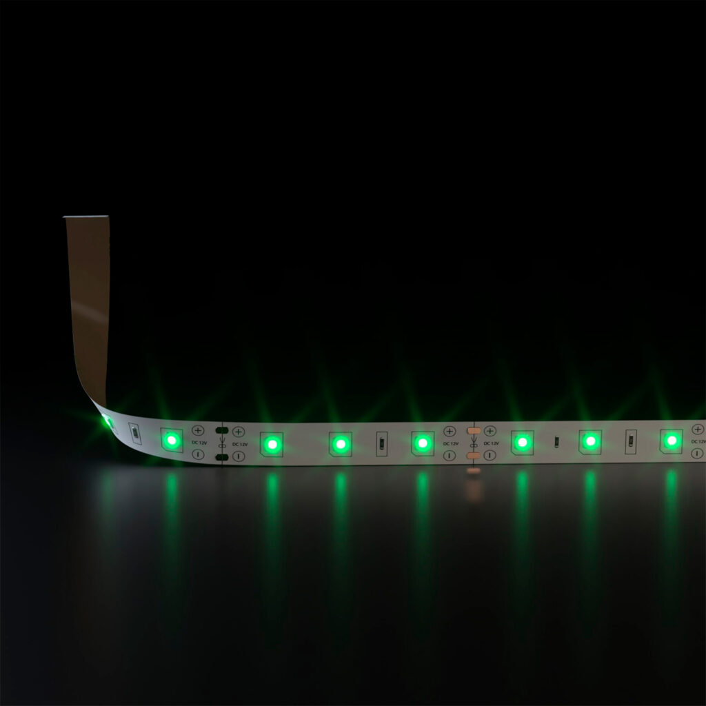 413114 Лента светодиодная 3528, 60LED/м, IP65, свет-зелёный, 5 м, 12В, 4,8Вт/м.