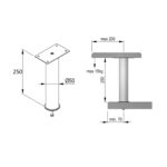 Барная стойка прямая 50*250 хром, Rejs
