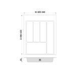 Лоток для столовых приборов MAX, 450 340-400x490 пластмасса белая, Rejs