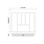 Лоток для столовых приборов MAX, 600 490-550x490 пластмасса белая, Rejs