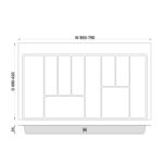 Лоток для столовых приборов MAX, 900 790-850x490 пластмасса белая, Rejs