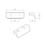 Ручка FLAPP, 0610032L30, черный, 32 мм L70 мм, Viefe
