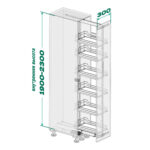 DISPENSA 90°, 300 мм Комплект Полного Выдвижения, H1900 - 2300 мм, 6 полок ARENA pure, цвет антрацит, Kesseböhmer