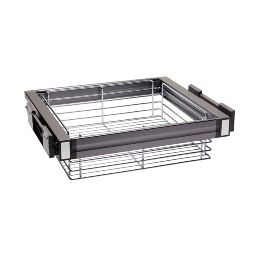 Выдвижная корзина, 764-864х158*470, с дов-ком, SB-K/M800/D/P, платиновая, Sibo Платинум