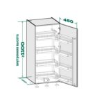 TANDEM II 450 мм Комплект, Н1100 мм, 4 + 4 полок ARENA pure, цвет антрацит, антислип, Kesseböhmer