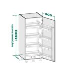 TANDEM II 600 мм Комплект, Н1100 мм, 4 + 4 полок ARENA pure, цвет антрацит, антислип, Kesseböhmer