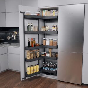 TANDEM II 500 мм Комплект, Н1700 мм, 5 + 5 полок ARENA pure, цвет антрацит, антислип, Kesseböhmer