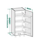 TANDEM II 500 мм Комплект, Н1100 мм, 4 + 4 полки ARENA style, цвет антрацит, антислип, Kesseböhmer