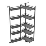 TANDEM II 450 мм Комплект, Н1700 мм, 5 + 5 полок ARENA style, цвет антрацит, антислип, Kesseböhmer