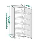 TANDEM II 500 мм Комплект, Н1700 мм, 5 + 5 полок ARENA style, цвет антрацит, антислип, Kesseböhmer