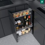 COMFORT II 400 мм Комплект правый, H654 мм, 2 полки + полка для специй, ARENA classic, цвет титан, дно серое, Kesseböhmer