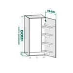 TANDEM side 450 мм Комплект, рама H1100 мм + 4 полки ARENA classic, цвет титан, дно серое, антислип, Kessebohmer