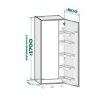 TANDEM side 500 мм Комплект, рама H1700 мм + 5 полок ARENA classic, цвет титан, дно серое, антислип, Kessebohmer