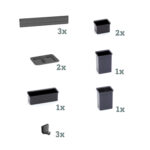 DISPENSA Junior Slim/YOUBOXX 300 мм Комплект, H640 - 728 мм, 1 полка ARENA pure + YOUBOXX № 5, цвет антрацит, Kesseböhmer