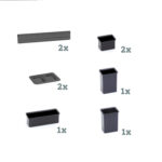 DISPENSA Junior Slim/YOUBOXX 300 мм Комплект, H695 - 783 мм, 1 полка ARENA style + YOUBOXX № 1, цвет антрацит, Kesseböhmer