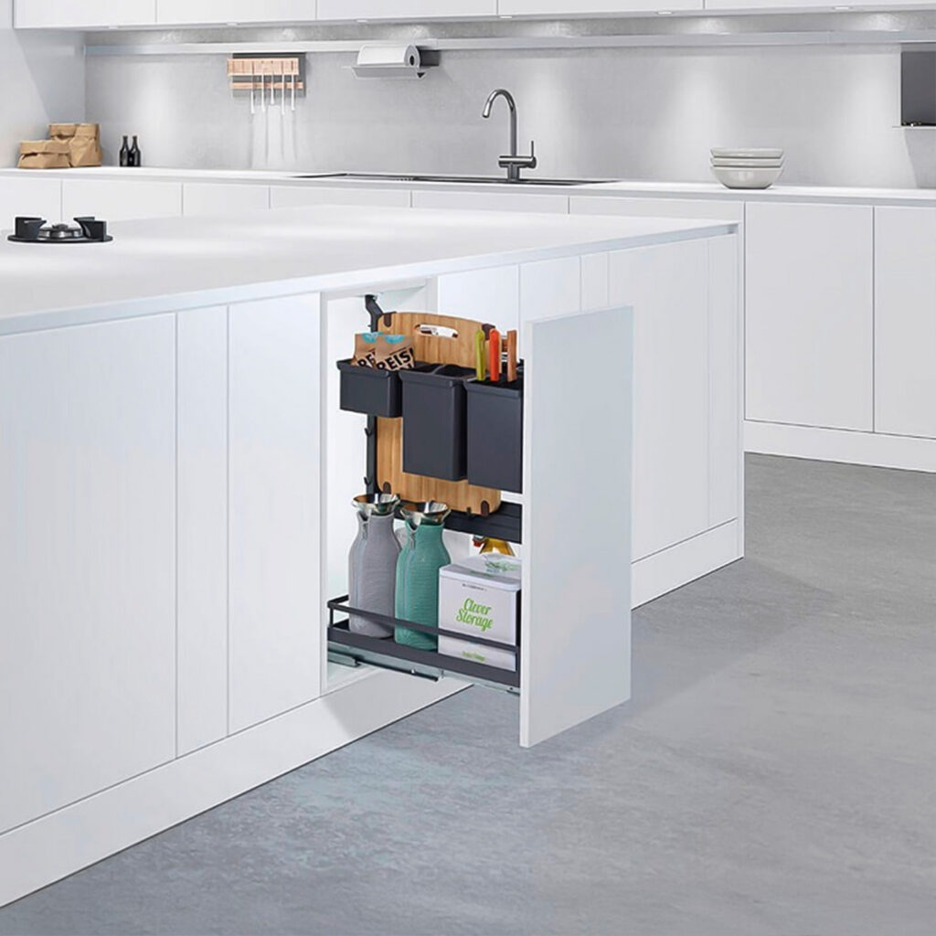 DISPENSA Junior Slim/YOUBOXX 300 мм Комплект, H695 - 783 мм, 1 полка ARENA style + YOUBOXX № 5, цвет антрацит, Kesseböhmer