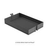 DISPENSA 90°/YOUBOXX  300 мм Комплект Полного Выдвижения, H1600 - 2000 мм, 4 полки ARENA pure, цвет антрацит + YOUBOXX  №3, Kesseböhmer
