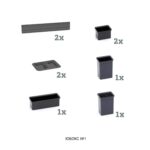 DISPENSA 90°/YOUBOXX  300 мм Комплект Полного Выдвижения, H1900 - 2300 мм, 4 полки ARENA pure, цвет антрацит + YOUBOXX №1 и №3, Kesseböhmer