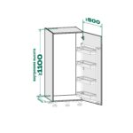 TANDEM side 500 мм Комплект, рама H1100 мм + 4 полки ARENA style, цвет антрацит, антислип, Kessebohmer