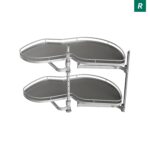 Le Mans 400 мм Комплект, H720-900 мм, 2 полки, 2 доводчика, правый, ARENA classic, цвет титан, дно серое, Kesseböhmer