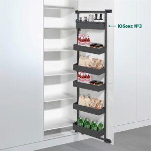 TANDEM side / YOUBOXX 600 мм Комплект, Н1700, 5 полок ARENA pure, цвет антрацит + YOUBOXX №3, Kesseböhmer