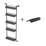 TANDEM side/ YOUBOXX 600 мм  Комплект, Н1700 мм, 5 полок ARENA style, цвет антрацит + YOUBOXX №3, Kesseböhmer