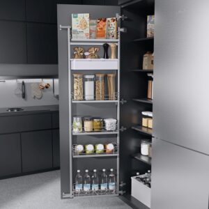TANDEM side / YOUBOXX 600 мм Комплект, Н1700 мм, 5 полок ARENA classic, цвет титан, дно серое + YOUBOXX №3, Kesseböhmer