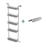 TANDEM side/ YOUBOXX 600 мм  Комплект, Н1700 мм, 5 полок ARENA classic, цвет титан, дно серое + YOUBOXX №3, Kesseböhmer