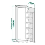 TANDEM side/ YOUBOXX 600 мм  Комплект, Н1700 мм, 5 полок ARENA classic, цвет титан, дно серое + YOUBOXX №3, Kesseböhmer