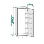 TANDEM side 600 мм Комплект, рама H1700 мм + 5 полок ARENA pure, цвет антрацит, антислип, Kessebohmer