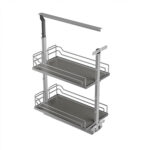 DISPENSA Junior Slim 300 мм Комплект, H695 - 783 мм, 2 полки ARENA classic, цвет хром, дно серое, Kesseböhmer
