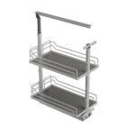 DISPENSA Junior Slim 200 мм Комплект, H695 - 783 мм, 2 полки ARENA classic, цвет титан, дно серое, Kesseböhmer